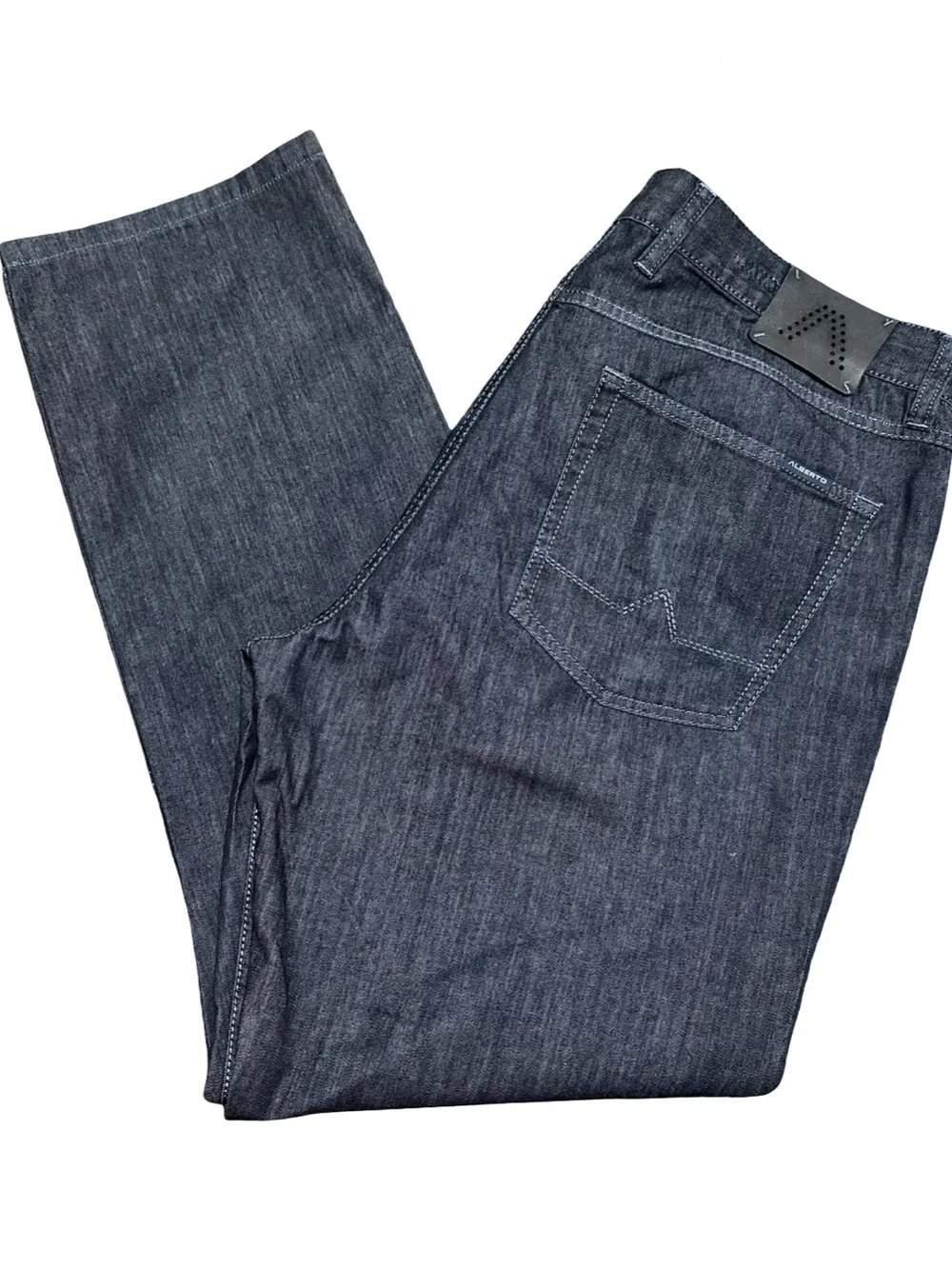Alberto Men's Size 38 x 32 Dark Indigo Blue Straight Leg Jeans